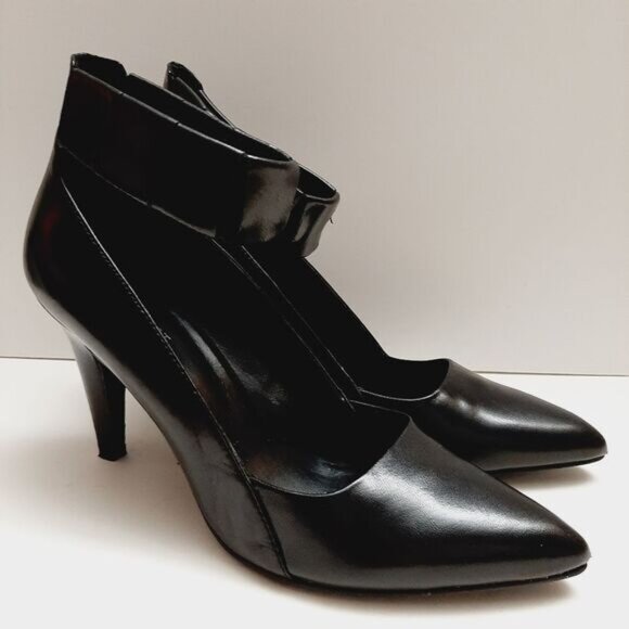 NINE WEST PrepSchool Ankle Strap Pointy Toe High Heel Pumps Black Sz 8.5 M - Picture 16 of 16